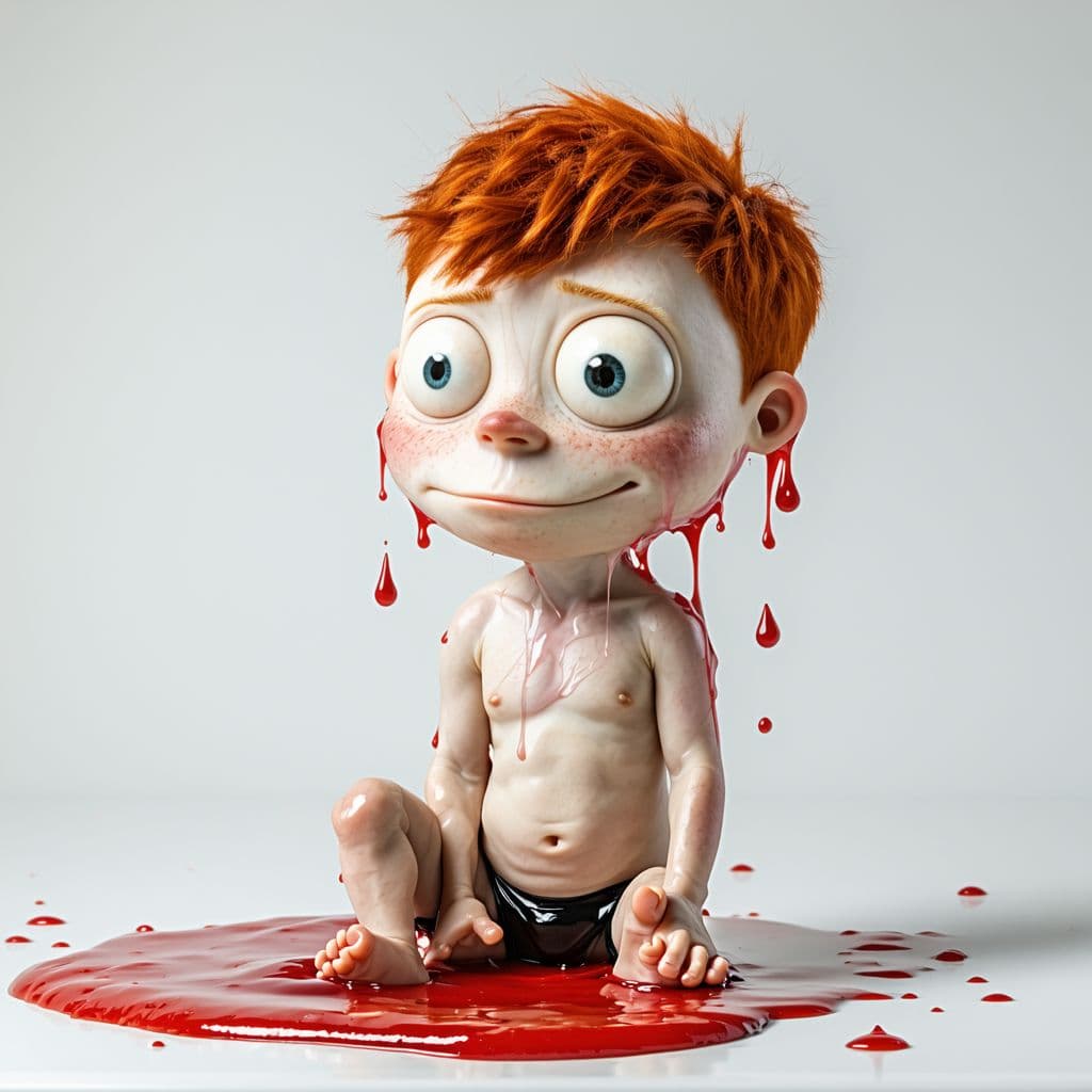 AI generated: A White small dick with red head , leaking cum 