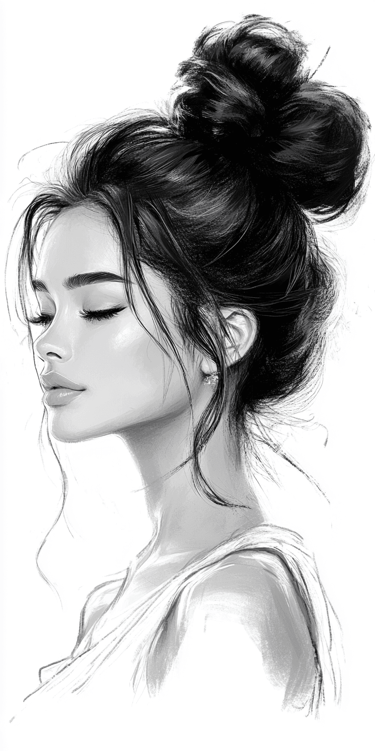 AI generated: sketch of a woman's face, free brushwork --chaos 75 --ar 1:2 --style raw --profile rsy6uq9 --stylize...