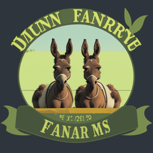 AI generated: Two donkey in a farm logo
