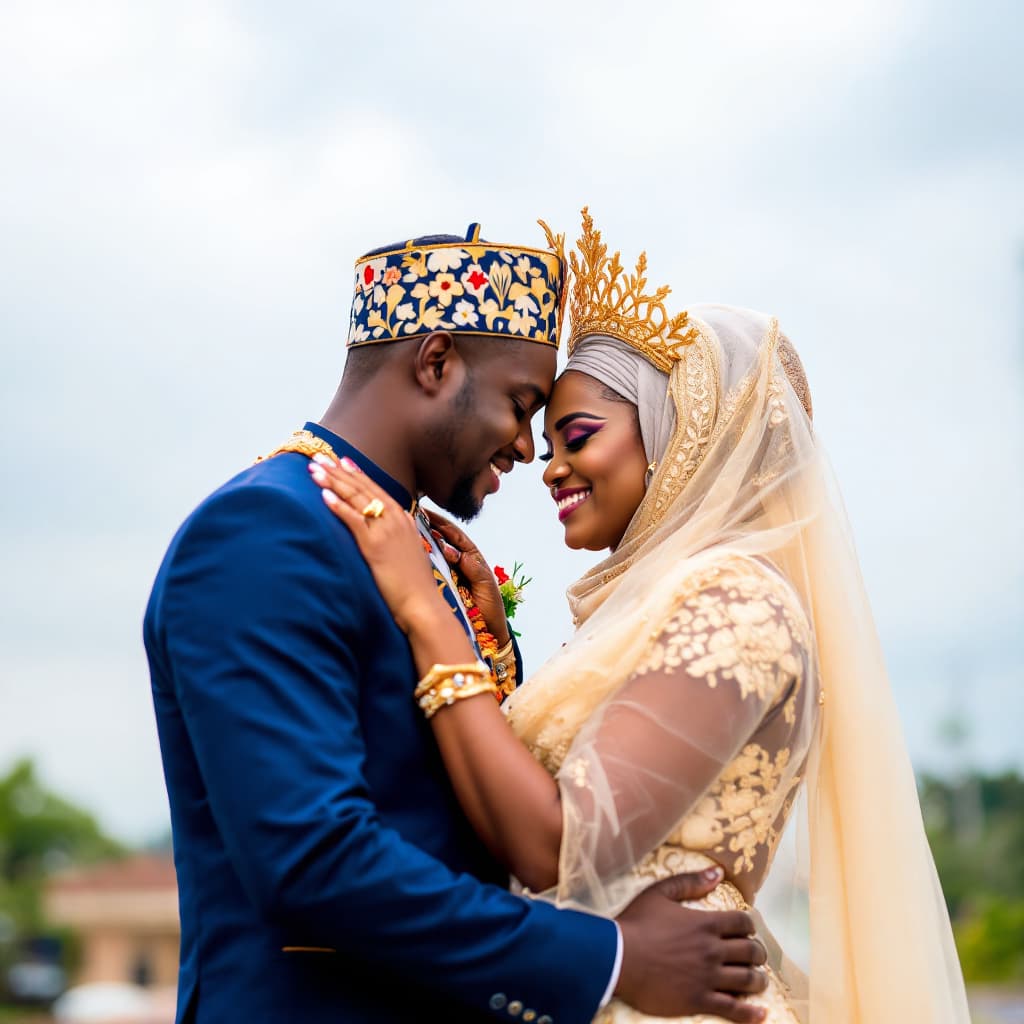 AI generated: High resolution photography of traditional wedding in Nigeria
