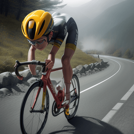 AI generated: Onoda, Yowamushi pedal,cycling,using helmet, on mountain roads, city roads, busy crawling, congested...