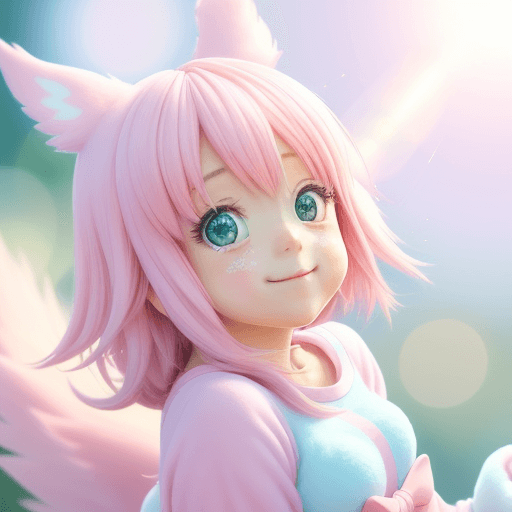 AI generated: Candid Shot, a cute anime mascot dissolving into adorable, pastel hues, blending into a soft, pastel...