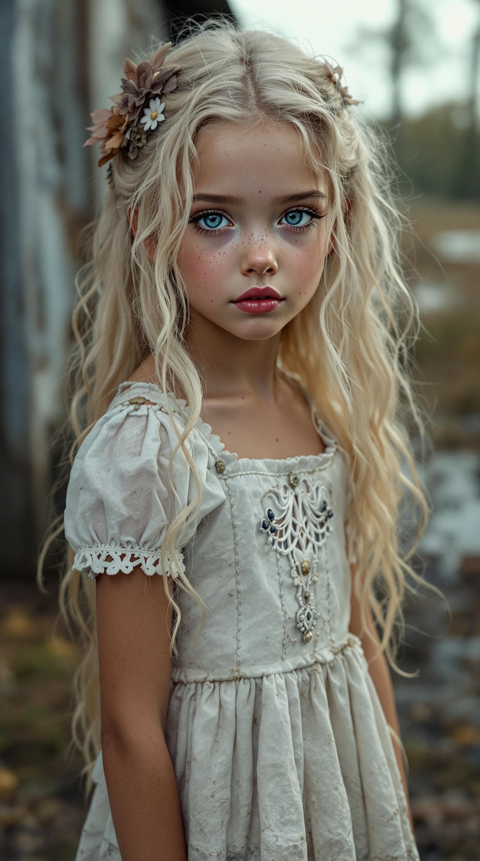 AI generated: a professional photo of a exceptionally beautiful girl in the world (age 7), (seven year old) highly...