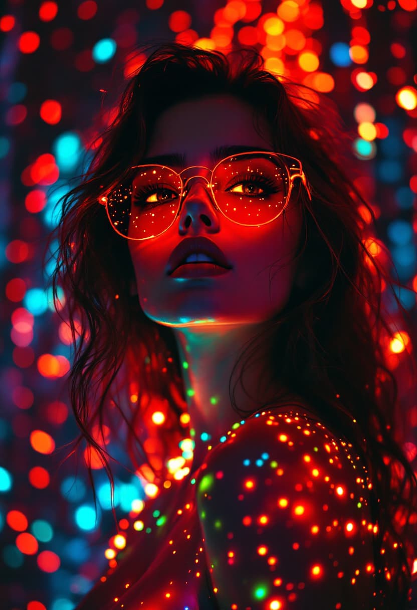AI generated: a full body bio limerent woman looking at viewer, Futuristic retro vaporwave,wonder women, (futurist...