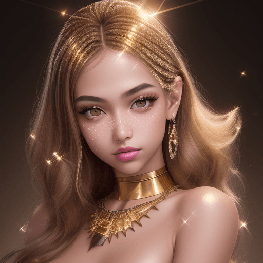 AI generated: a commercial photo portrait of the young instagram model, sparklecore, appropriation artist, shiny/g...