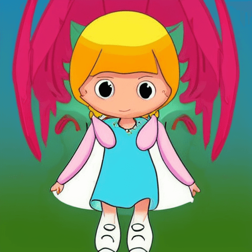 AI generated: FULL BODY,LOOK LIKE AN ANGEL,BEAUTIFUL GILR,CUTE,CARTOON