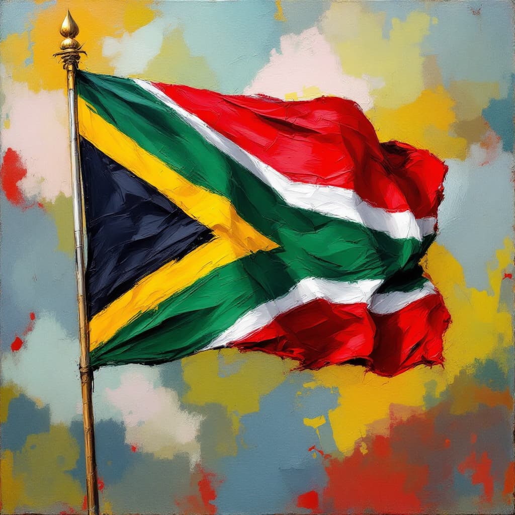 AI generated: oil painting of pan african flag

