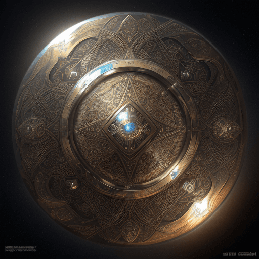 AI generated: sci-fi, A majestic presence, resembling an ancient artifact crafted from gleaming metallic alloys, a...