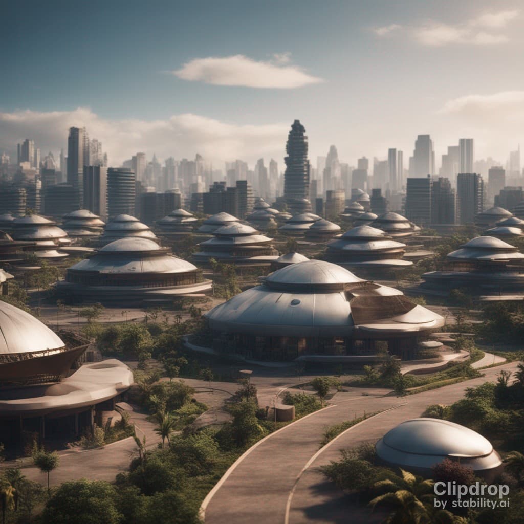 AI generated: a beautiful african futuristic urban city based on the architecture of a bamiléké tribe in cameroon