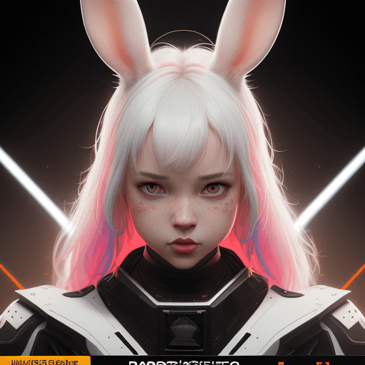 AI generated: best 4d quality,ultra-detailed,realistic,vivid colors,studio lighting,sharp focus,Overlay rabbit gir...