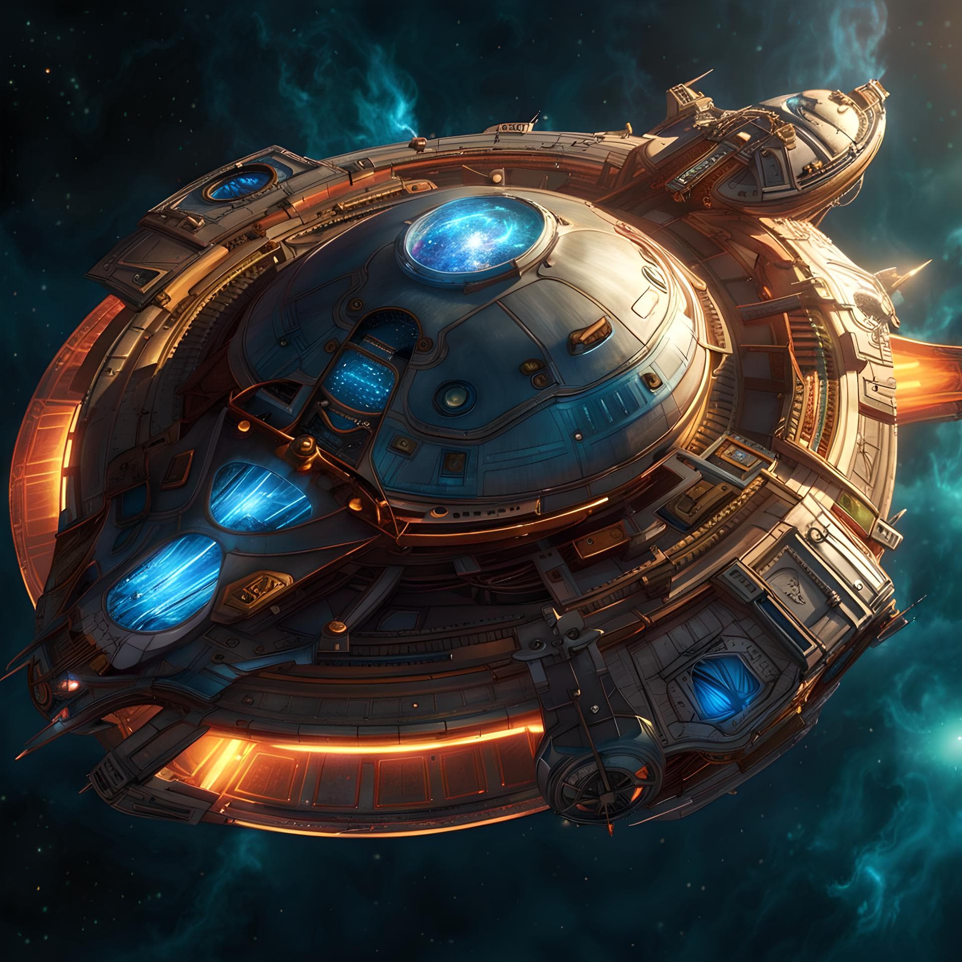 AI generated: full size photo of spaceship,concept art by Leonardo di ser Piero da Vinci,highly detailed epic cine...