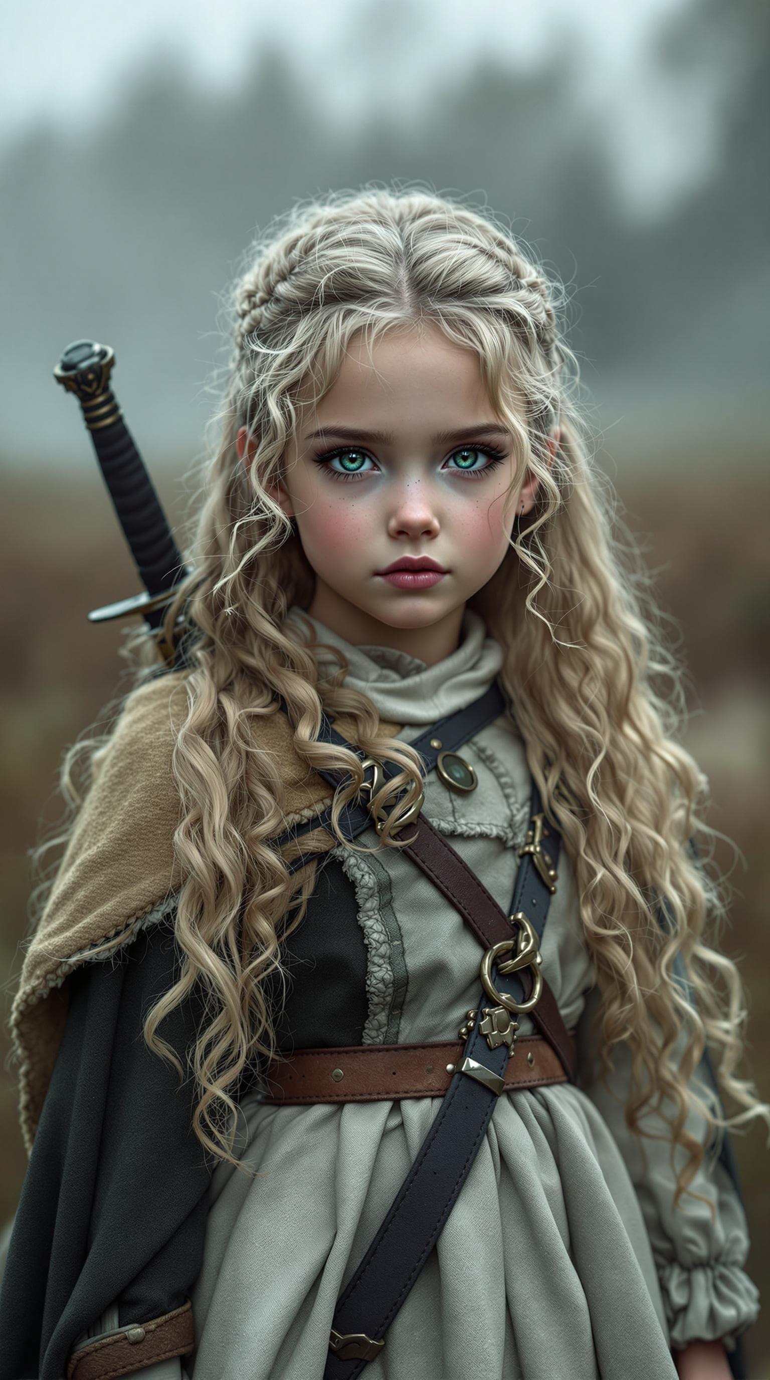 AI generated: a professional photo of a exceptionally of the most beautiful Scottish girl in the world, (age 7), (...