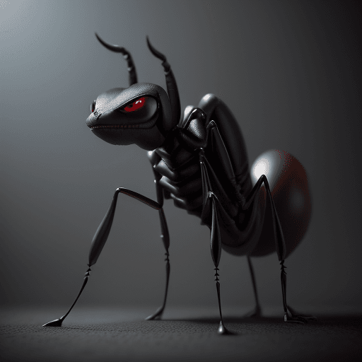 AI generated: A cartoon image, full body, evil ant Good appearance, but with some detail that represents evil, a h...