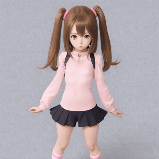 AI generated: Loli anime girl full body in tight tiny 
 clothes 