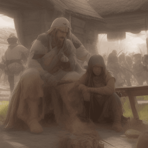 AI generated: 
"Quick cuts of battle preparation - warriors sharpening spears, Magellan's men readying weapons, vi...