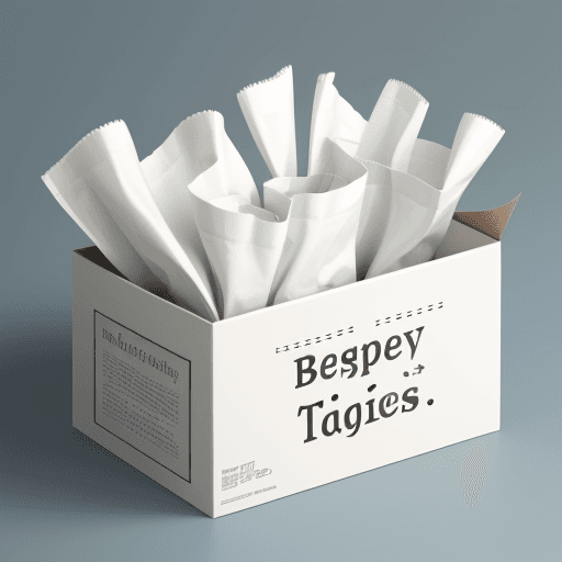 AI generated:  box of tissues as a typographic with the words Tissuess for your issues 
