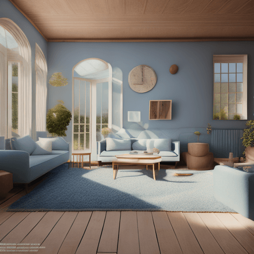 AI generated: High resolution photography interior design, dreamy sunken living room conversation pit, wooden floo...