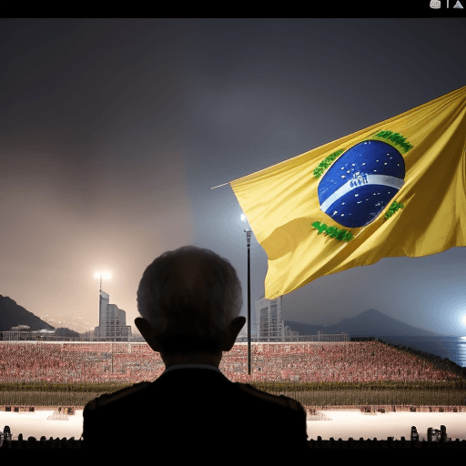 AI generated: A dramatic setting at the G20 summit in Rio, where Brazilian President Lula presents the launch of t...