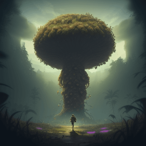 AI generated: create a 320p wide image that has a background image of a spore spreading. And in the front a text t...