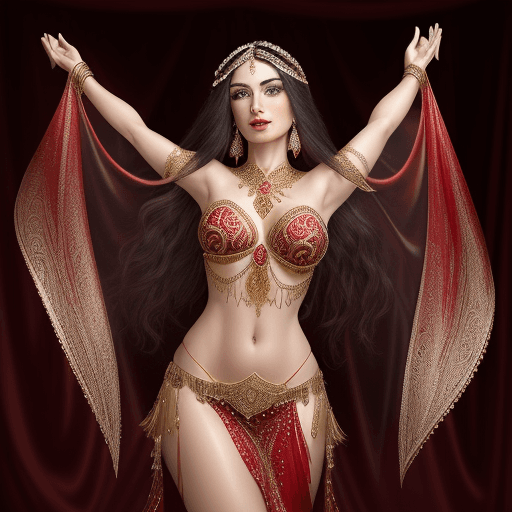 AI generated: 
I would like a high-resolution portrait of a super model beautiful 25 year old belly dancer wearing...