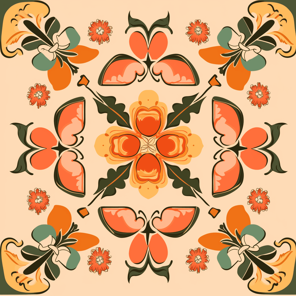 AI generated: Entertainment System, flower-patterned, Phase-Space, Mesopotamian Art, clean lines, icon, vector, sv...