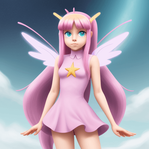 AI generated: 1girl, standing, star butterfly