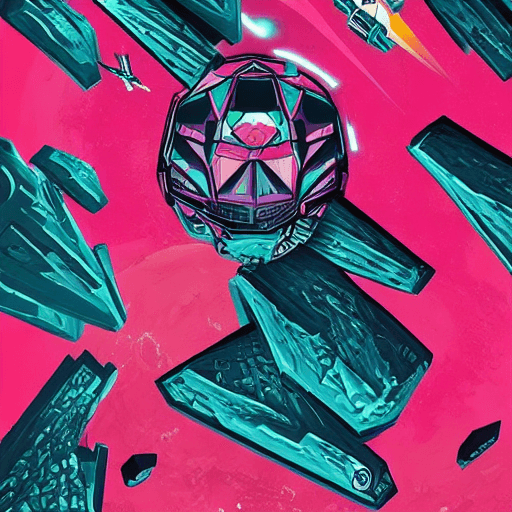 AI generated: no man's sky pink phone wallpaper graffiti style