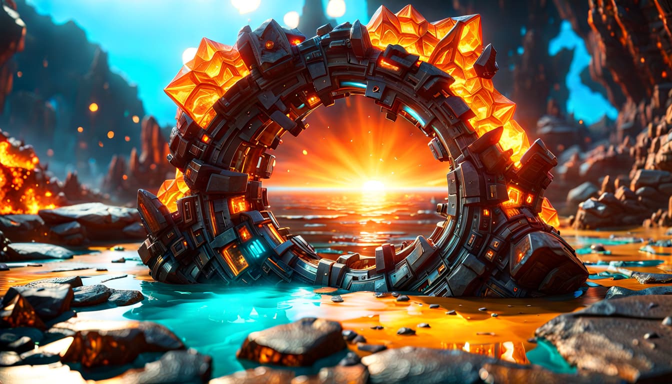 AI generated: extremely detailed CG unity 8k wallpaper, multi-textured, sea flat and dazzling, a low poly multi-te...