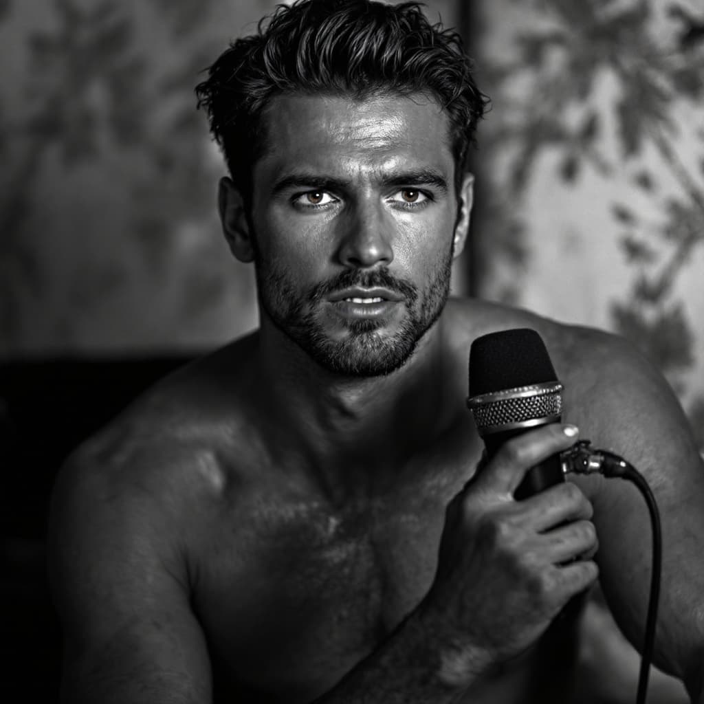 AI generated: SEXY MAN WITH MICROPHONE