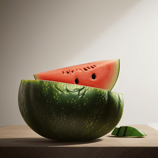 AI generated: A happy cartoon melon fruit, Pixar Style, perfect composition, 8k artistic photography, photorealist...
