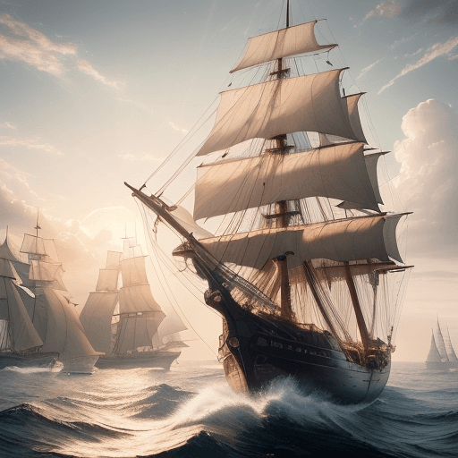 AI generated: Photo of a ultra realistic sailing ship, dramatic light, pale sunrise, cinematic lighting, battered,...