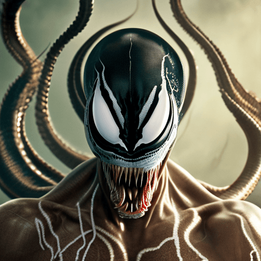 AI generated: Venom:: highly detailed, hyper realistic, photographic, wide angle lens:: in the style of Richard Av...