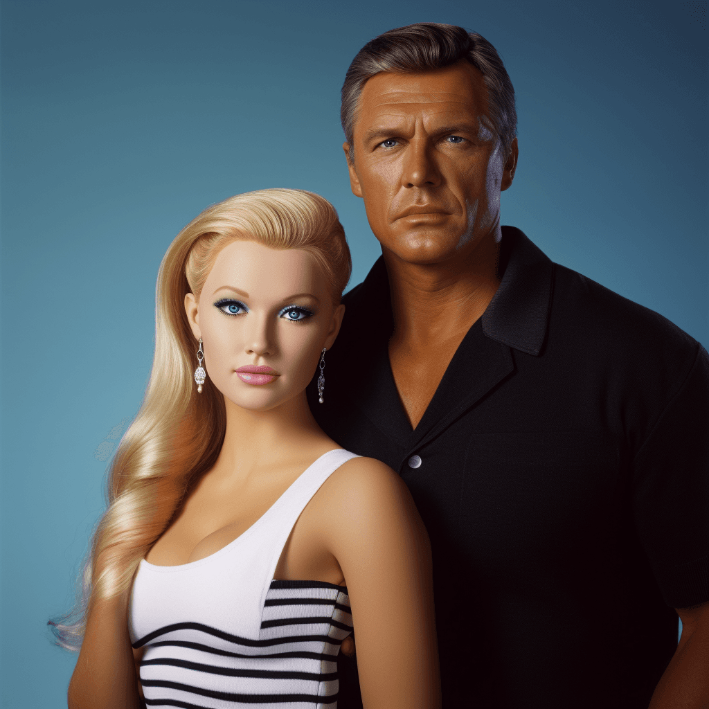 AI generated: ken and barbie, Award - winning, portrait photograph shot with Kodak Portra 800, a Hasselblad 500C, ...