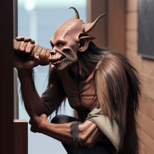 AI generated: Tall Hobgoblin Eating Human
