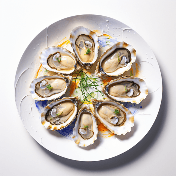 AI generated: Highly colorful and tastytop view, a white plate with [Steak], in the style of lifelike renderings, ...
