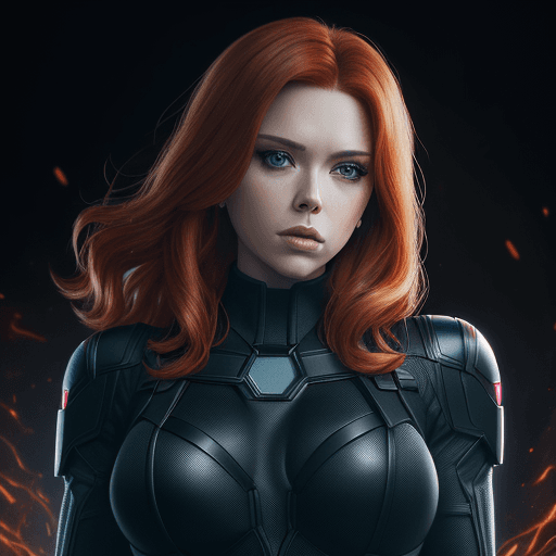 AI generated: (best quality, master:1. 5) 16k HDR, Marvel Entertainment Art by, Black Widow (AKA Natalia "Natasha"...