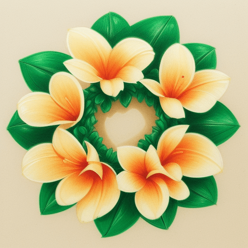 AI generated: hawaii lei flower drawing