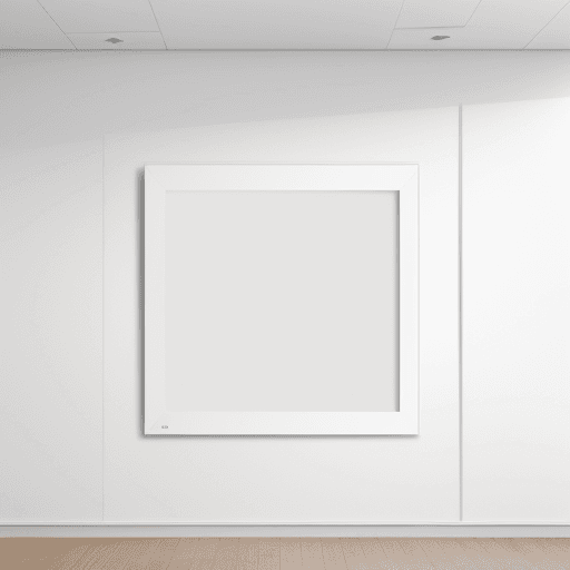 AI generated: Blank frame on white clean wall
