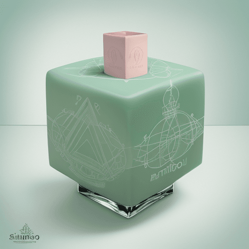 AI generated: Patrón geométrico abstracto en tonos pastel con la frase "Simplicidad elegante".
