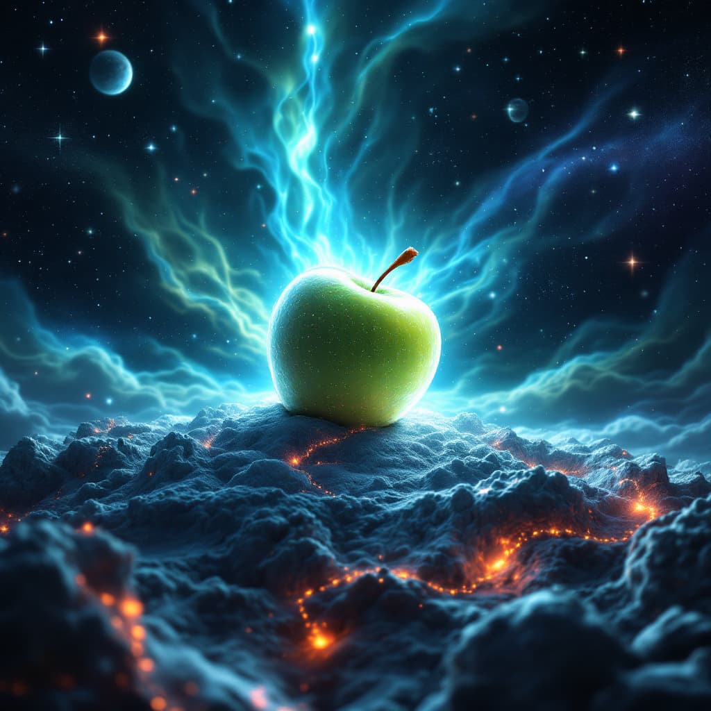 AI generated: What an apple looks like in a 10-dimensional universe.