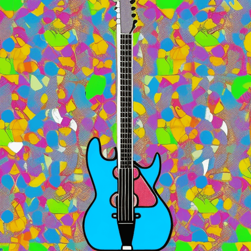 AI generated: Guitars and lollypop melting. Pop art