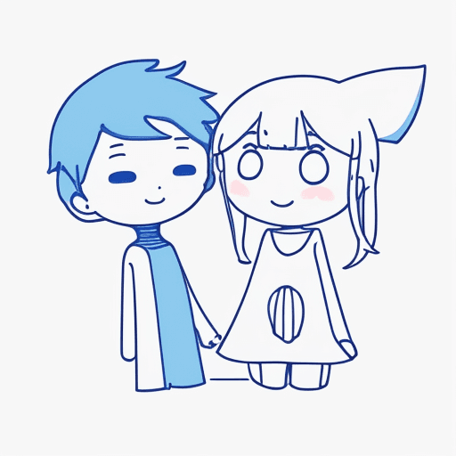 AI generated: [a minimalist illustration :  whimsical blue line art], suitable for print on demand and captivating...