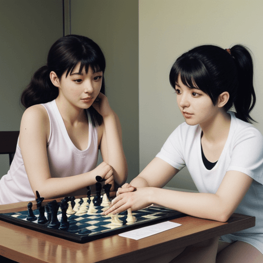 AI generated: Hinata playing chess with roshi