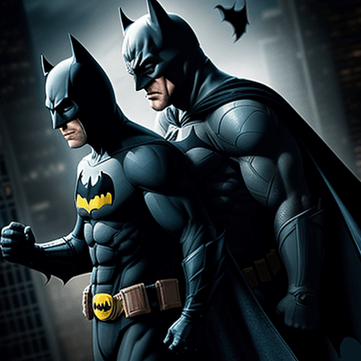 AI generated: Batman fighting batman