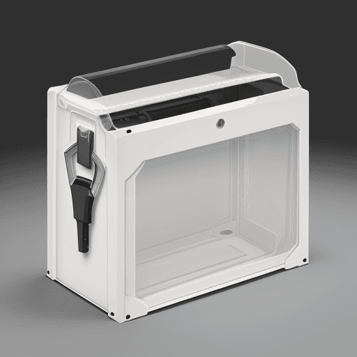 AI generated: KEYBOX Product exterior design can feature rigid lines, showcasing a visually sturdy and durable eff...