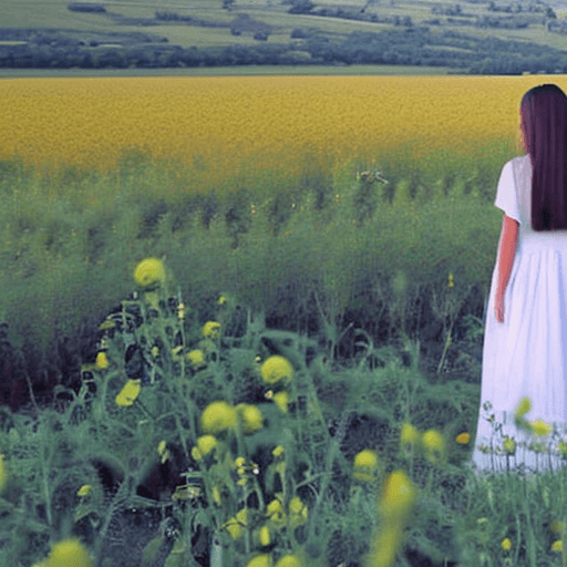 AI generated: a beautiful woman in a white dress with a very long train, moved by the wind, ((Full Body)), surroun...