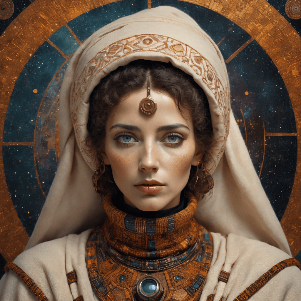 AI generated: hyper-realistic Berber woman , in the style retro sci-fi, composition by Gustav Klimt, meticulous po...