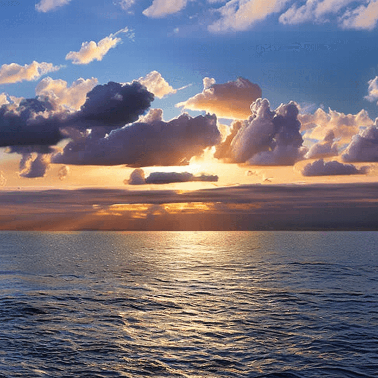 AI generated: photorealistic oil on canvas,
soaring sky with clouds above a beach below, 8k, beautiful