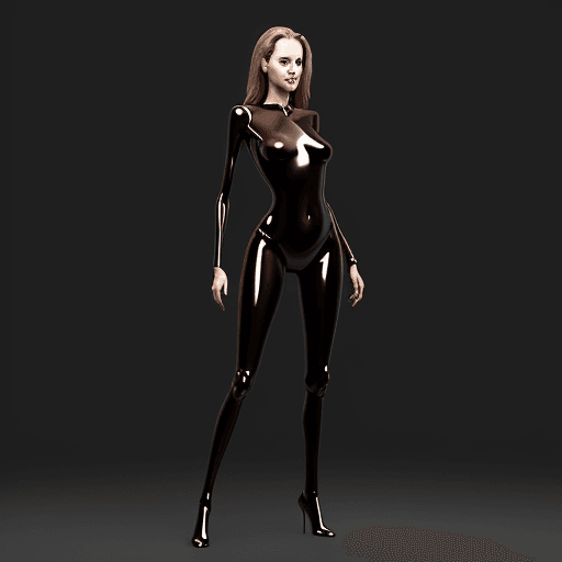 AI generated: Angelina Jolie humanoid, full body shot, silk sheets, digital art, captivating, humanoid latex skin....