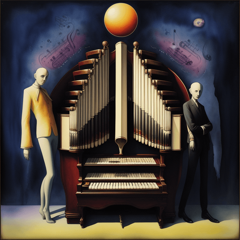 AI generated: music Album cover picture, Classic, surreal art, aquarell art, organ